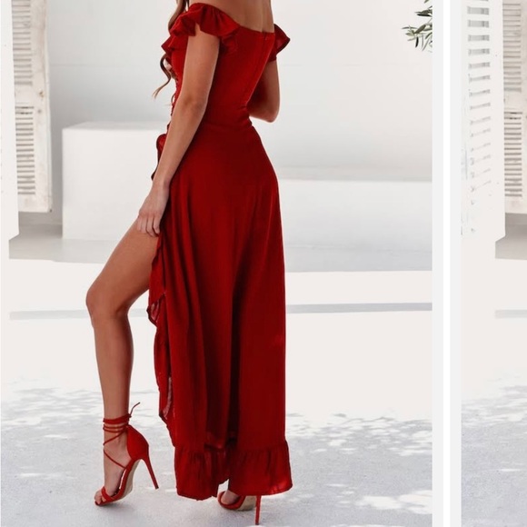 HELLO MOLLY:Sweeter Than Honey Maxi Dress Red - Picture 2 of 4